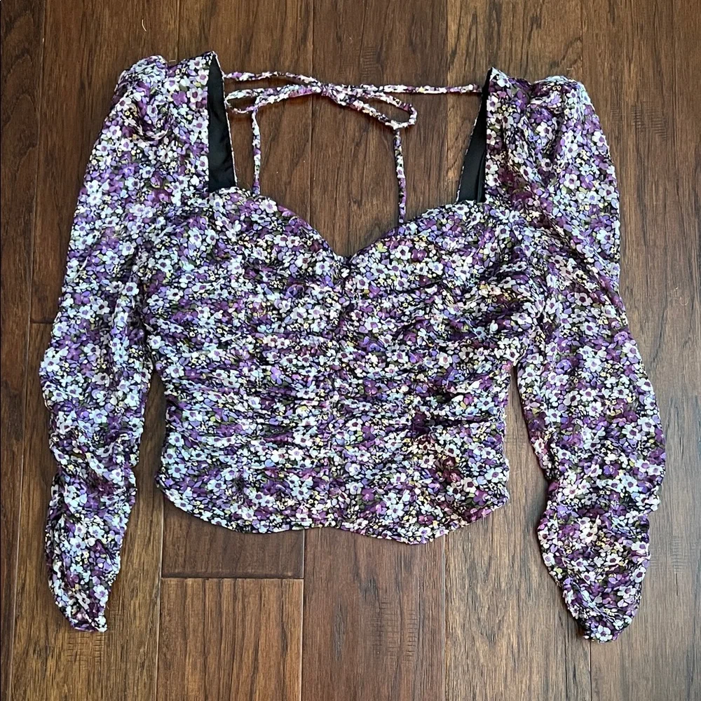 Astr Purple Floral Blouse